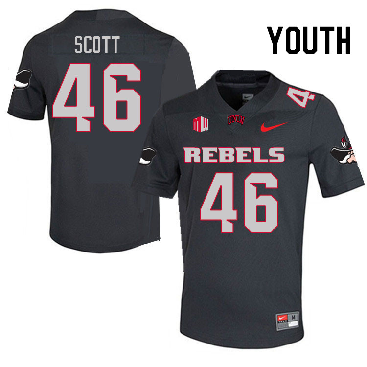 Youth #46 Brennon Scott UNLV Rebels College Football Jerseys Stitched Sale-Charcoal